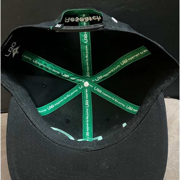 Lifted Research Group, LRG Hat. All Black with White Lettering. SnapBack Hat - Picture 9 of 10